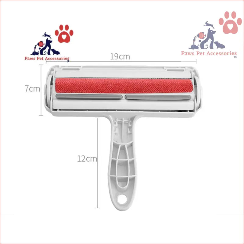 Reusable Pet Hair Remover roller with red lint strip and gray handle for easy animal fluff removal