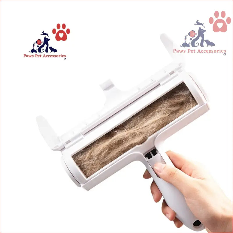 Pet grooming brush with self-cleaning button for easy reusable pet hair removal