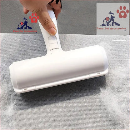 White lint roller with cylindrical handle, perfect reusable pet hair remover for any space