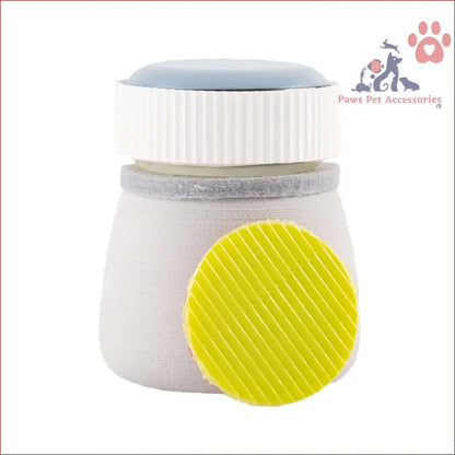 White jar with yellow lid, perfect for the Fish Tank Corner Moss Magnet Scraper