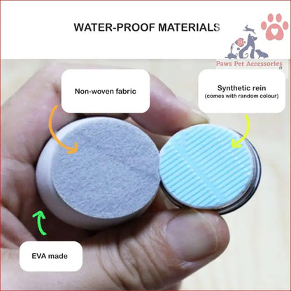 Two circular waterproof material samples for the Fish Tank Corner Moss Magnet Scraper