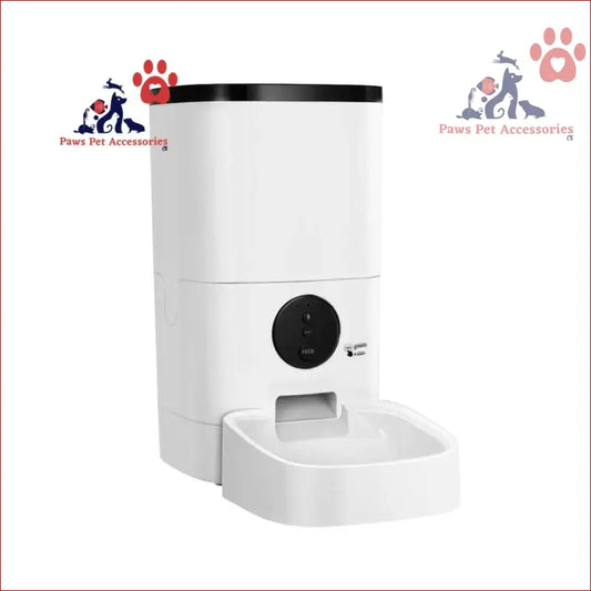 White automatic pet feeder with digital display and bowl, perfect for i.Pet Smart Food Dispenser