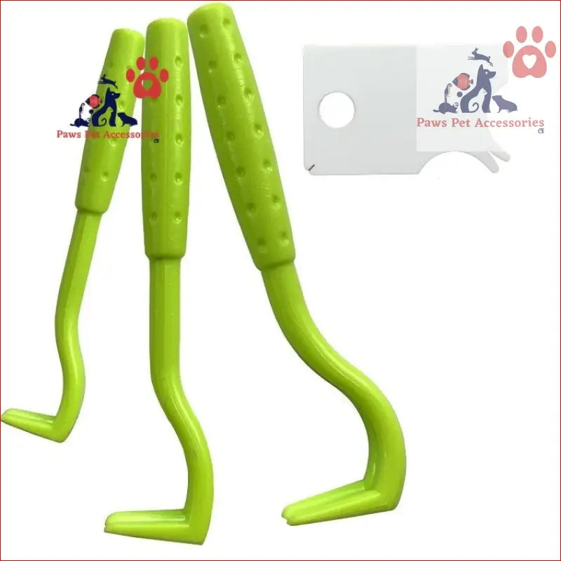 Bright green plastic pot strainer with legs from Mitey Tick Free Tick Remover Kit