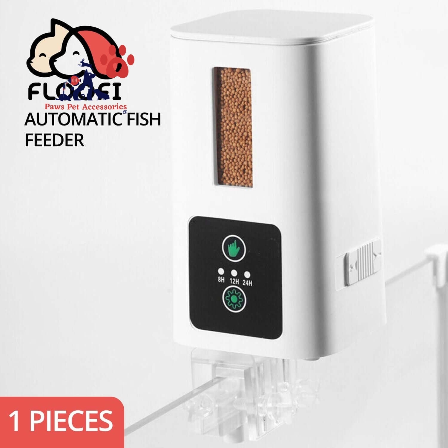 FLOOFI 400ML Automatic Fish Feeder White