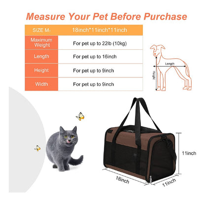 Floofi Portable Pet Carrier-M Size Brown