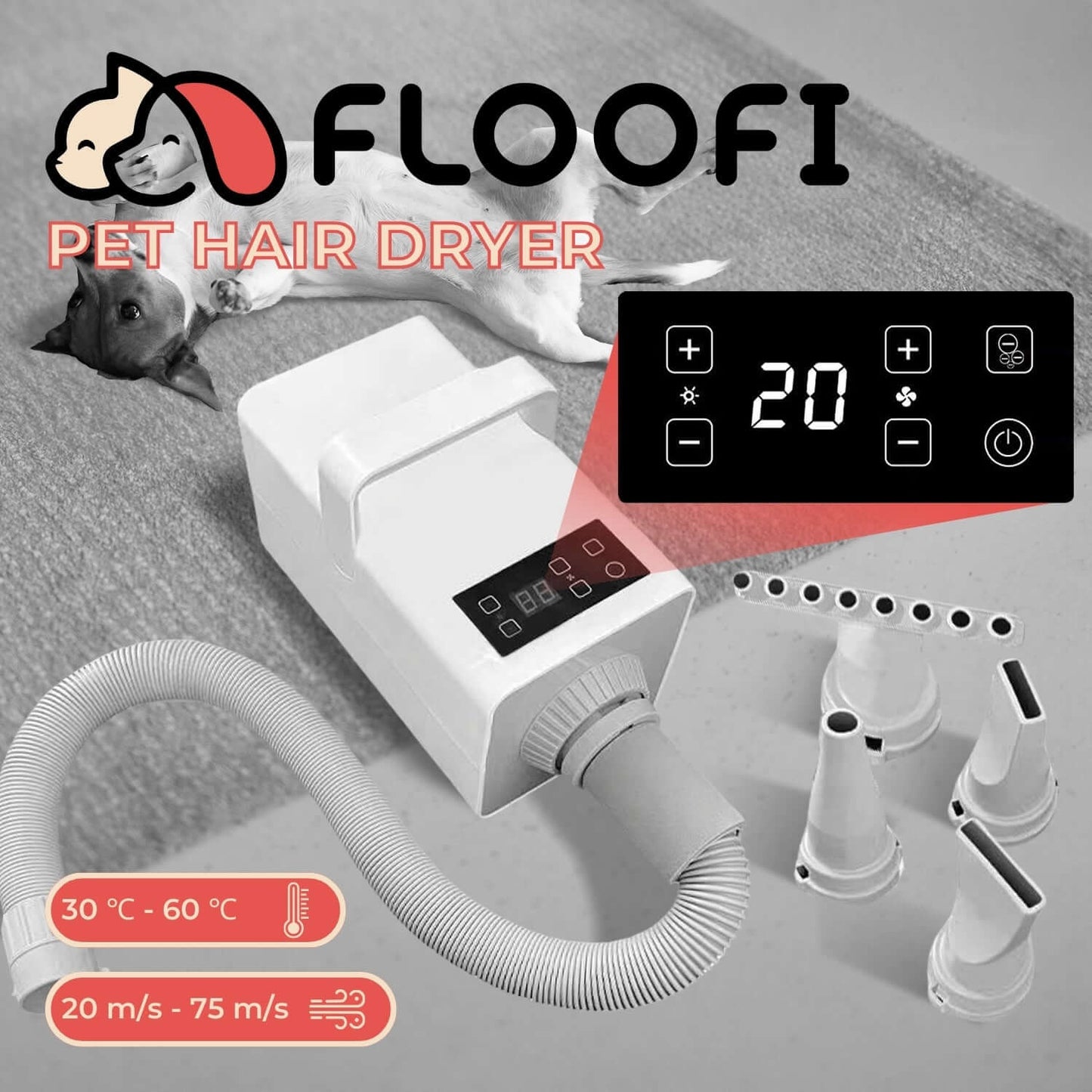 Floofi Pet Hair Dryer White