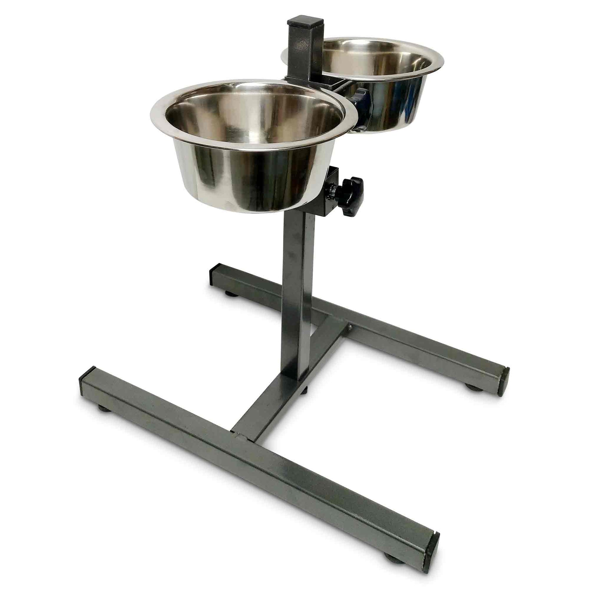 Double Raised Dog Bowl Stand 350ml Pet Cat Elevated Adjustable Food Water Feeder