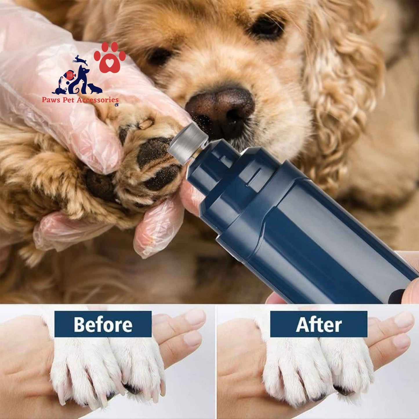 LED Light Pet Nail Grinder Dog Cat Electric Trimmer 2 Speed Rechargeable Filer