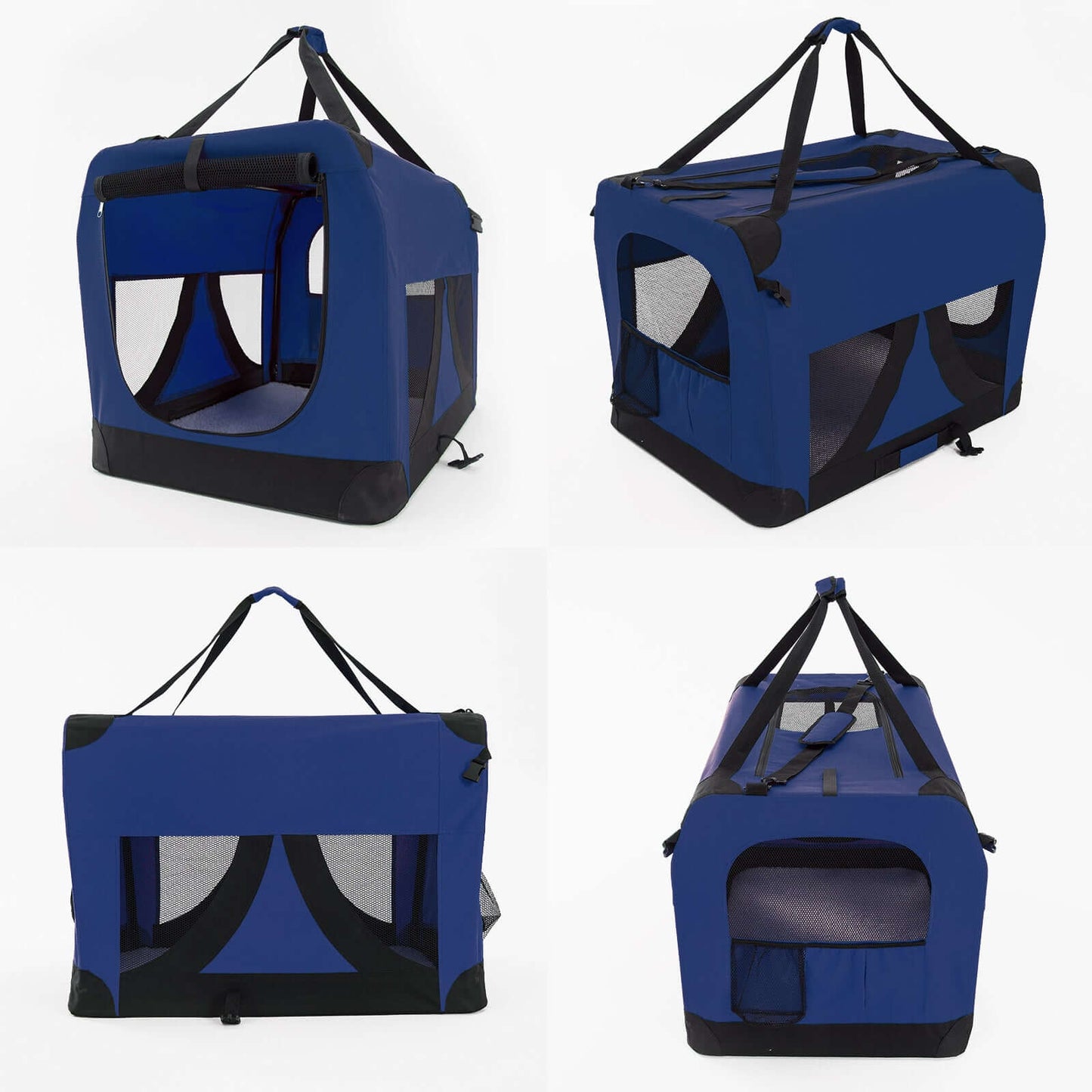 Portable Soft Dog Cage Crate Carrier L BLUE