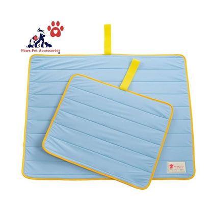 Pet Dog Cooling Mat Non-Slip Travel Roll Up Cool Pad Bed Outdoor L BLUE