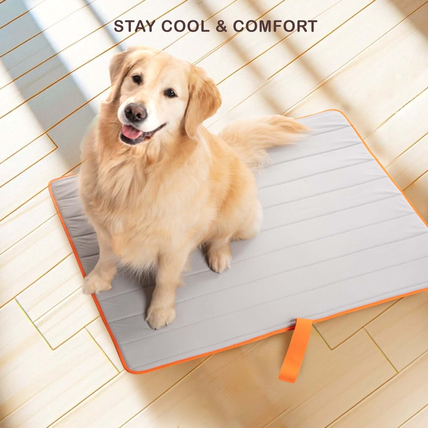 Pet Dog Cooling Mat Non-Slip Travel Roll Up Cool Pad Bed Outdoor M BEIGE