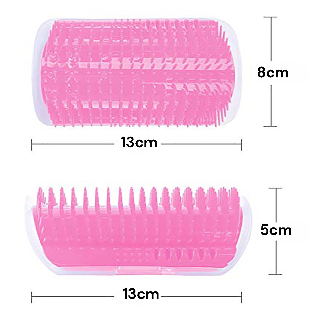 Cat Self Groomer Catnip Dog Cat Toy Corner Groomer Wall Corner Scratcher Comb Grooming Massage Brush Pink