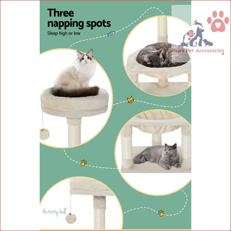 Cozy Cat Tree 69cm with cushioned platforms for napping and playful scratching