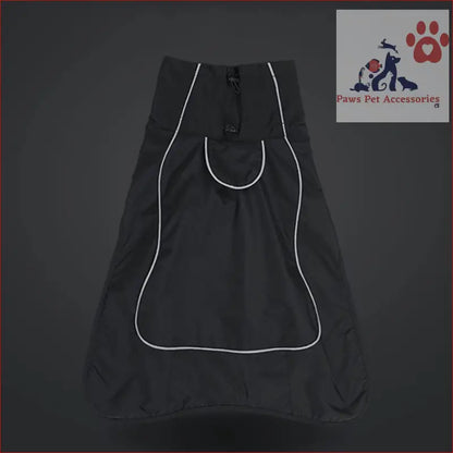 Black drawstring bag with white piping for Cotton Padded Warm Thickened Reflective Winter Pet