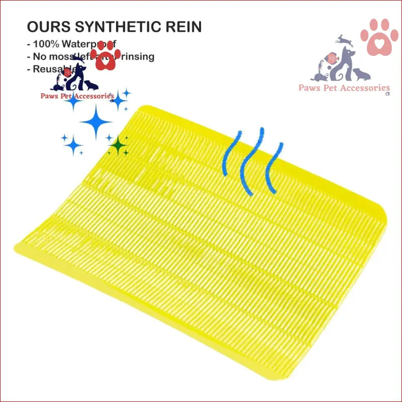 Yellow synthetic drying mat with ridged lines for fish tank moss and algae cleaning