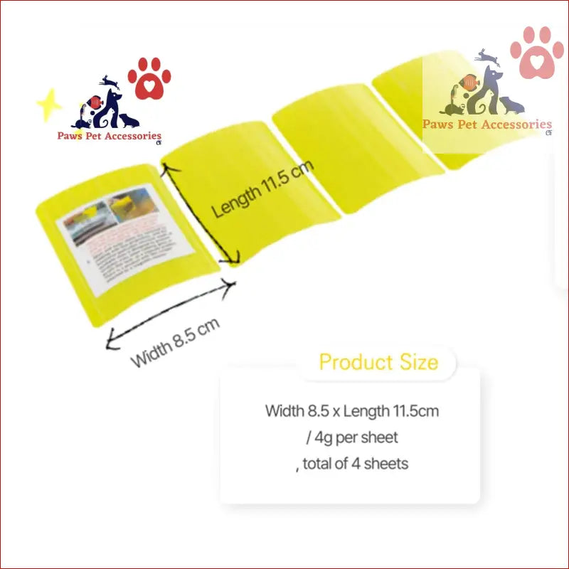 Yellow paw-shaped adhesive sheets for easy cleaning with Fish Tank Moss Scrubber