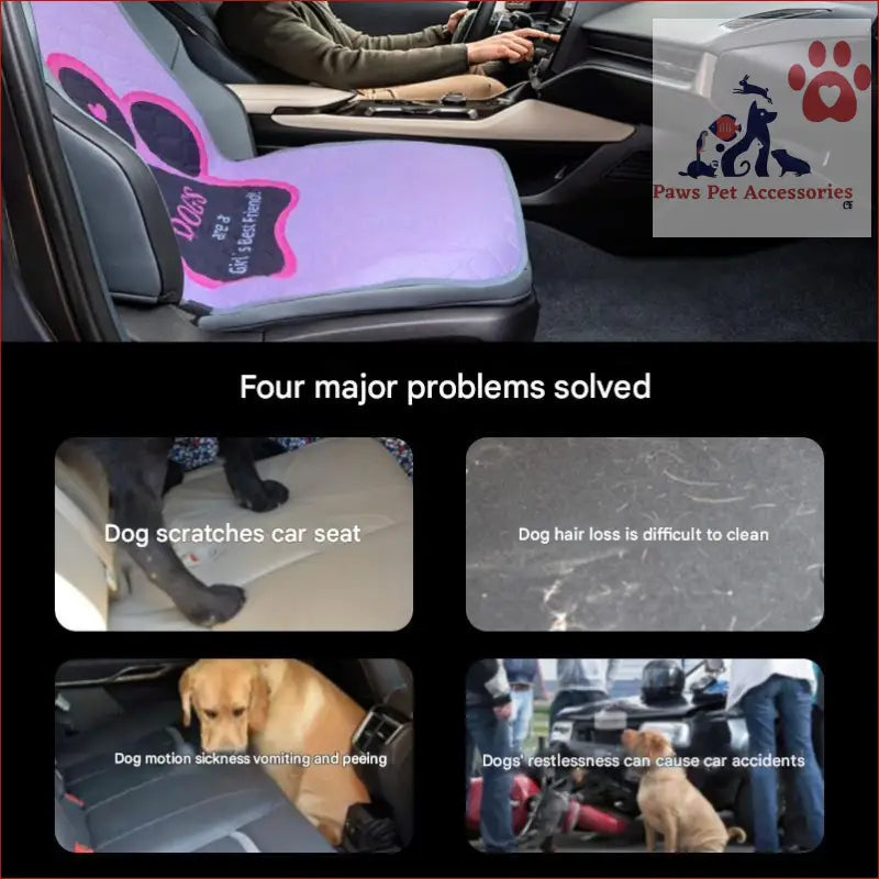 Beige Dog Car Seat Cover, a waterproof, scratch-resistant pet seat protector for pups