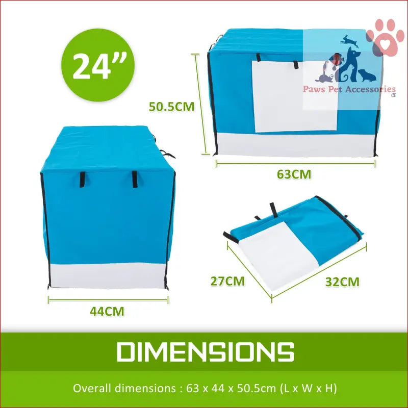 Blue and white collapsible storage box for Wire Dog Cage dimensions in Cage Cover Enclosure