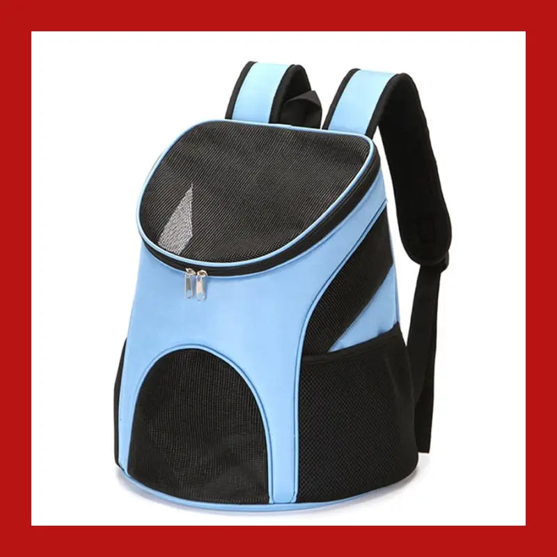 Breathable Pet Carrier Backpack Puppy Small Animal Dog Sling Front Mesh Outdoor Travel Tote Pets - Blue - 8