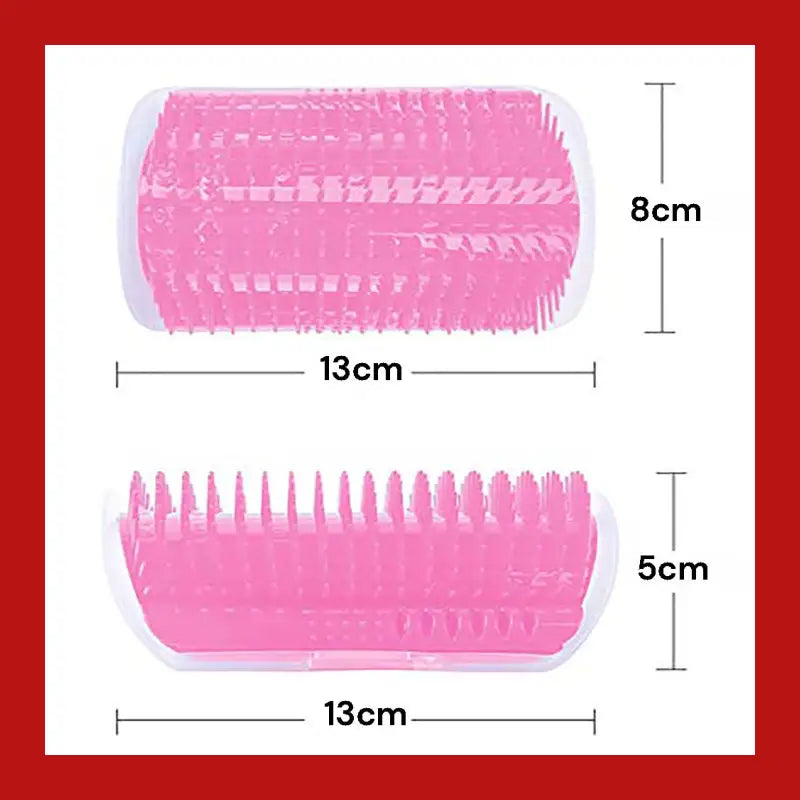 Cat Self Groomer Catnip Dog Toy Corner Wall Scratcher Comb Grooming Massage Brush Pink - Pet Supplies 2