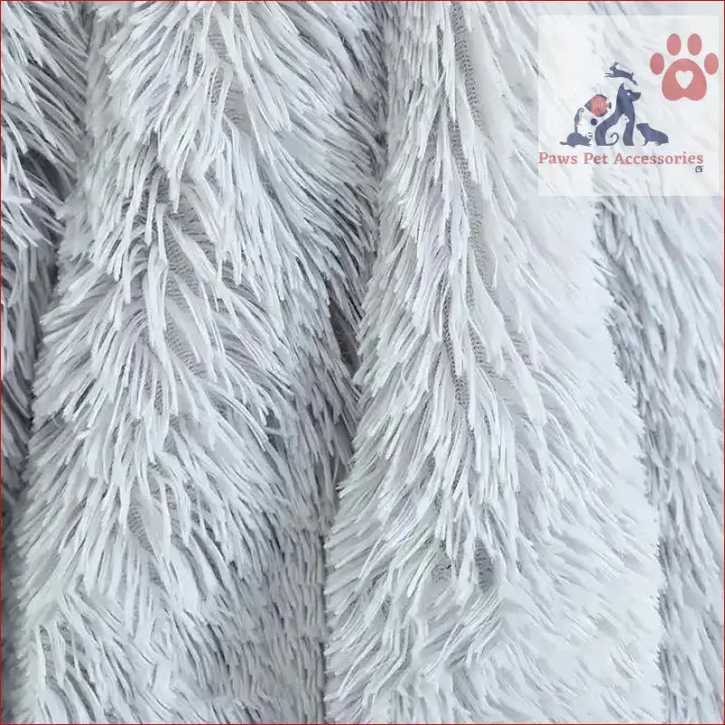 Soft shaggy white faux fur fabric perfect for fluffy pet blankets-soft and cozy throws