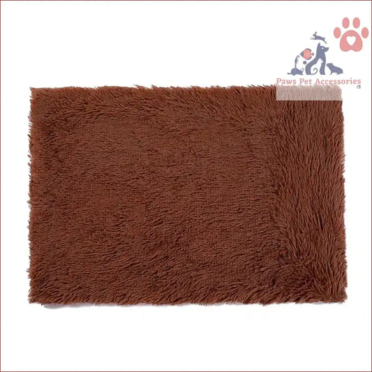 Brown shaggy rectangular area rug perfect under Fluffy Pet Blankets-Soft Faux Fur