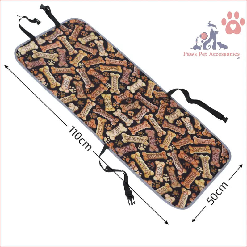 Comfy dog bone patterned seat cushion for a scratch-resistant pet seat protector