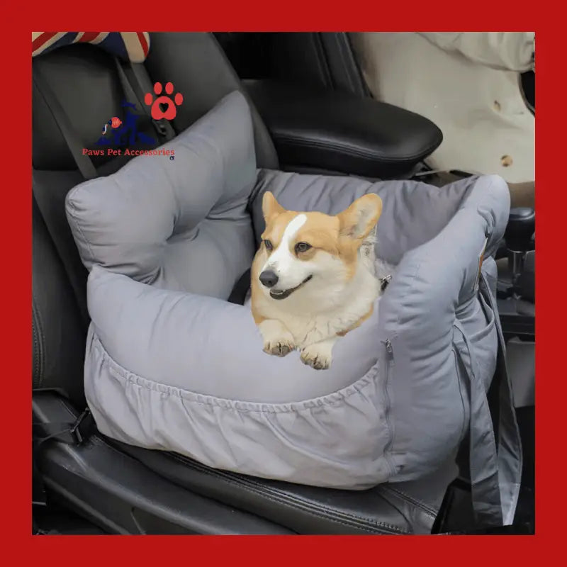 Dog Car Seat with Safety Belt Pet Booster Nest Cushion - Dark Grey - Carrier 6