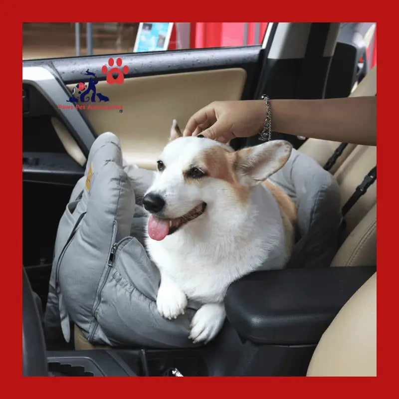 Dog Car Seat with Safety Belt Pet Booster Nest Cushion - Dark Grey - Carrier 2