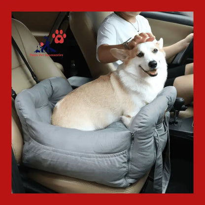 Dog Car Seat with Safety Belt Pet Booster Nest Cushion - Dark Grey - Carrier 1