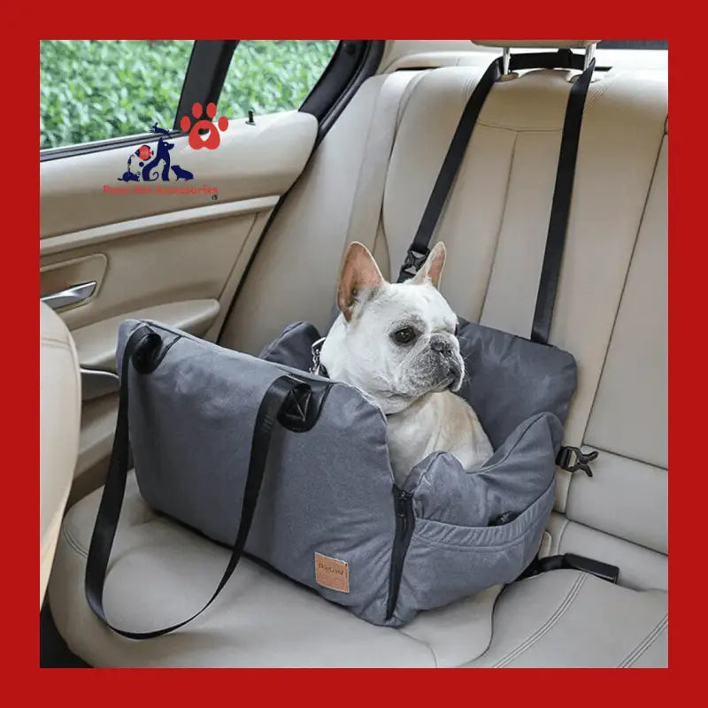 Dog Car Seat with Safety Belt Pet Booster Nest Cushion - Dark Grey - Carrier 3