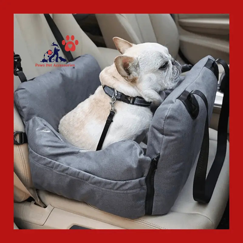 Dog Car Seat with Safety Belt Pet Booster Nest Cushion - Dark Grey - Carrier 4