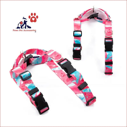 Dog Double-lined Straps Harness Adjustable l Marble Pink - Pet Care > Supplies Collars Leads & Harnesses 5