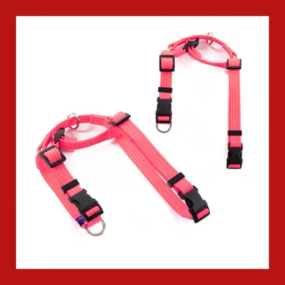 Dog Double-lined Straps Harness Adjustable m Neon Carol-pink - Pet Care > Supplies Collars Leads & Harnesses 5