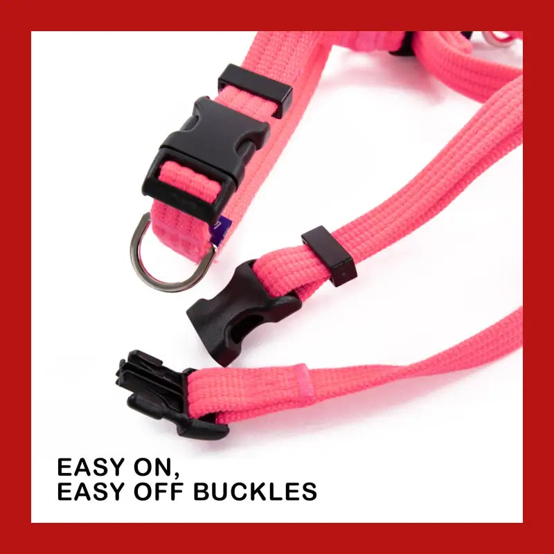 Dog Double-lined Straps Harness Adjustable m Neon Carol-pink - Pet Care > Supplies Collars Leads & Harnesses 6