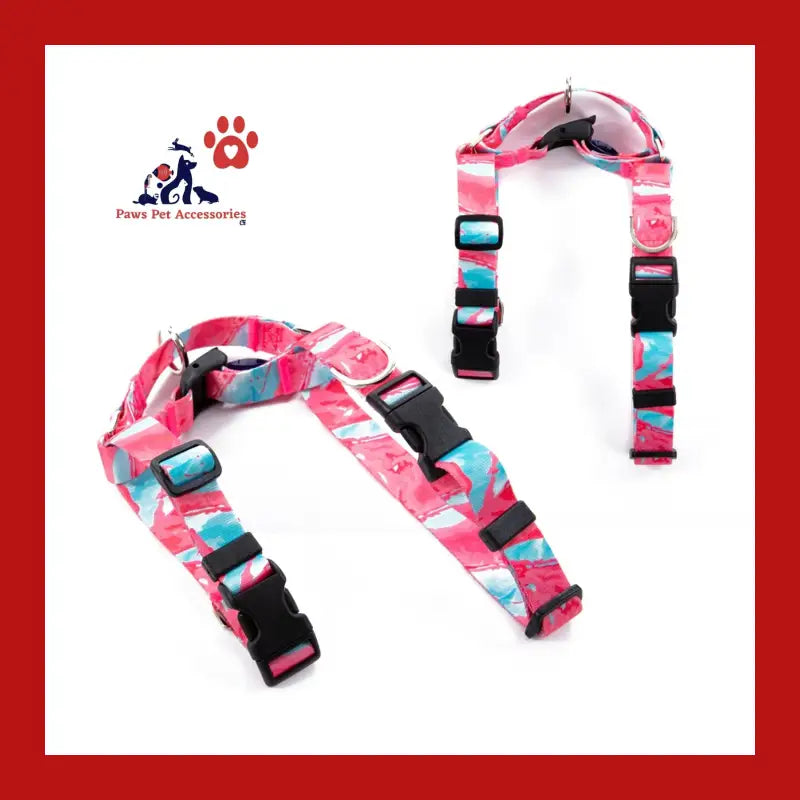 Dog Double-lined Straps Harness Adjustable s Marble Pink - Pet Care > Supplies Collars Leads & Harnesses 5