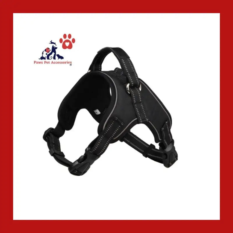 Dog Harness Breathable Safety Reflective Pets Vest no Pull Handle Control Adjustment Strap for Medium Big - Black / s