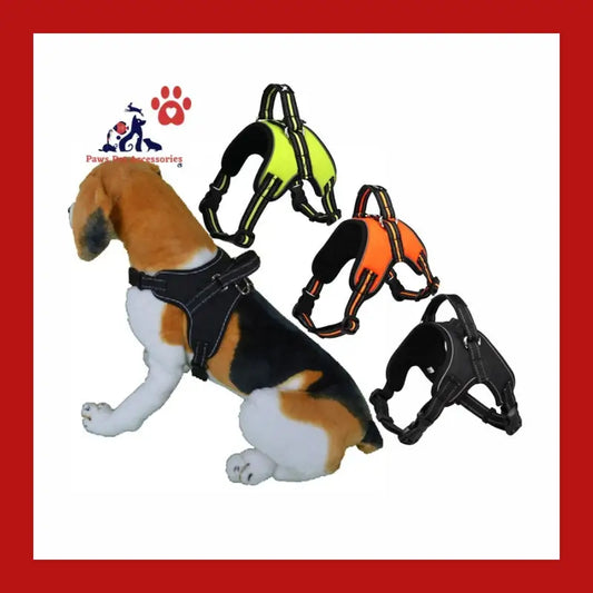 Dog Harness Breathable Safety Reflective Pets Vest no Pull Handle Control Adjustment Strap for Medium Big - > Collars &