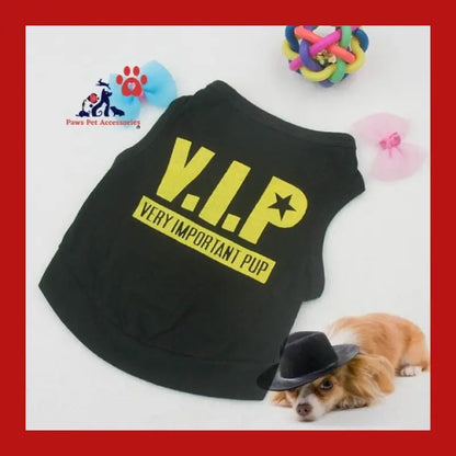 Dog T-shirt Vip Pets T-shirts for Dogs Goods Shirt Clothes Summer - Black / Xs / China - Pet Apparel 6