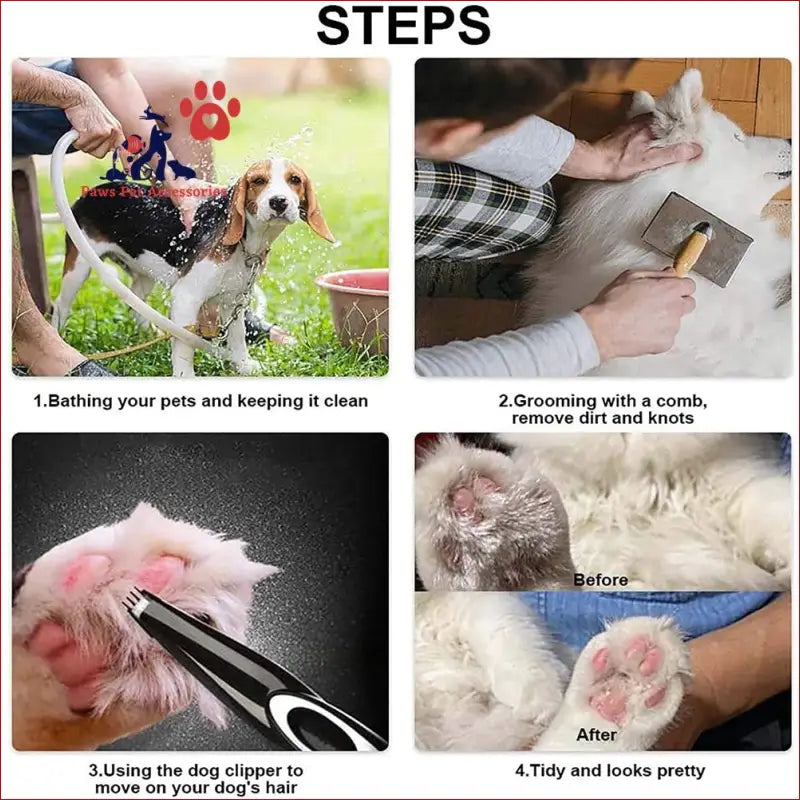 Electric Pet Hair Clipper and Trimmer Grooming Tool- Usb Charging - Care > Dog Supplies 8