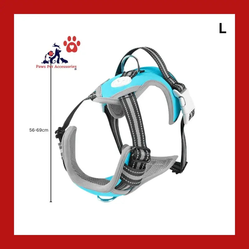 Floofi Dog Harness Vest l Size (blue) - > Collars & Leads 8