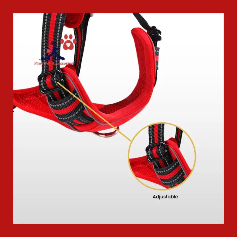 Floofi Dog Harness Vest l Size (red) - > Collars & Leads 3