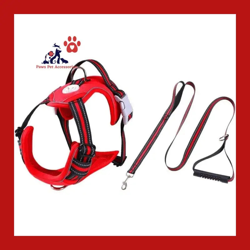 Floofi Dog Harness Vest l Size (red) - > Collars & Leads 1