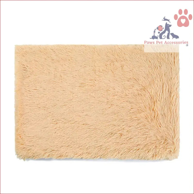 Beige shaggy rectangular rug perfect for cozying up with Fluffy Pet Blankets-Soft