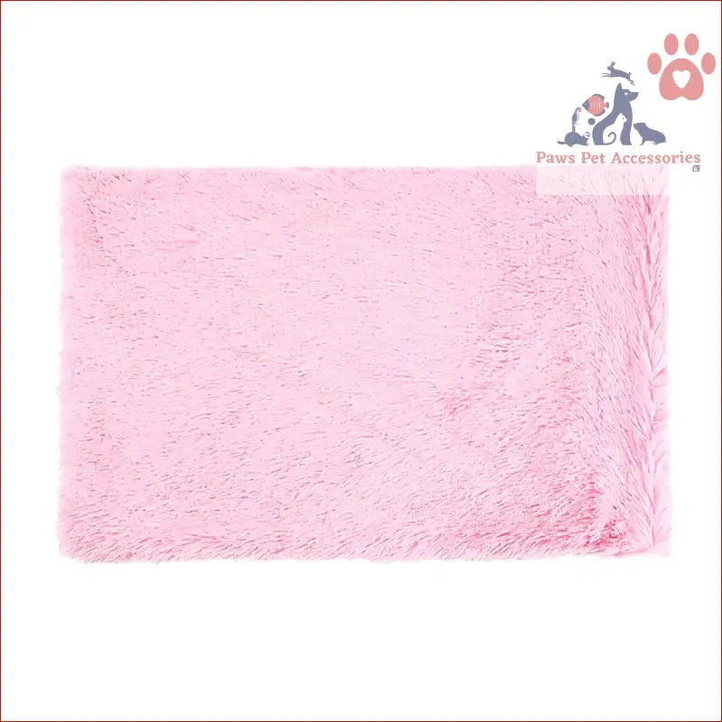 Soft pink faux fur rug perfect for pets, cozy and fluffy anti-anxiety throw for comfort