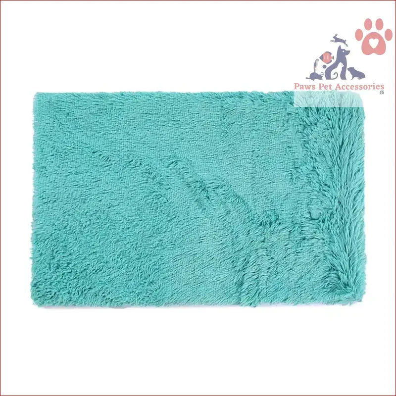 Turquoise plush bath mat for cozy lounging with Fluffy Pet Blankets-Soft faux fur