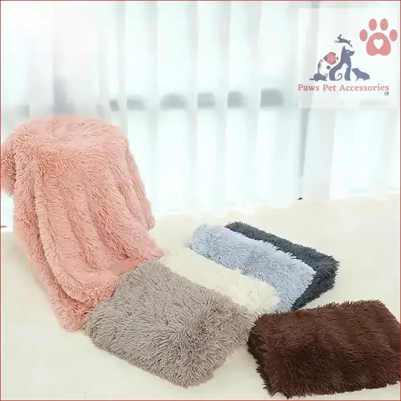 Collection of soft faux fur fabric in colors for Fluffy Pet Blankets-Soft Anti-Anxiety Cozy Throws