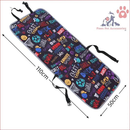 Colorful stroller liner with paw prints, perfect for a Graffiti Dog Car Seat cover