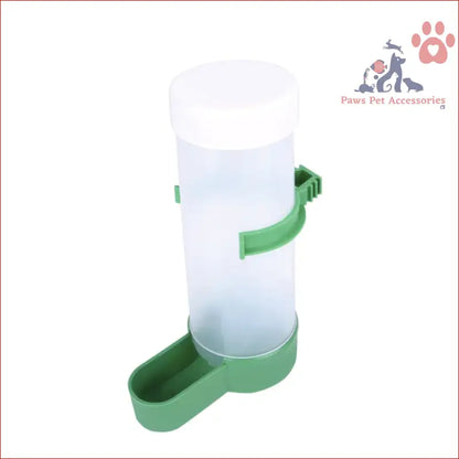 Water bottle dispenser with green base for Automatic Pet Parrot Cage Food Dispenser