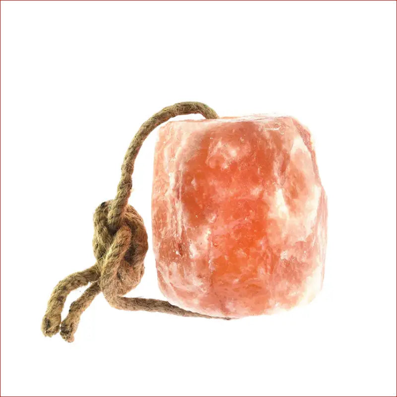 Himalayan Pink Salt Lick Rock - for Animals and Livestock with Hanging Rope - Pet 1